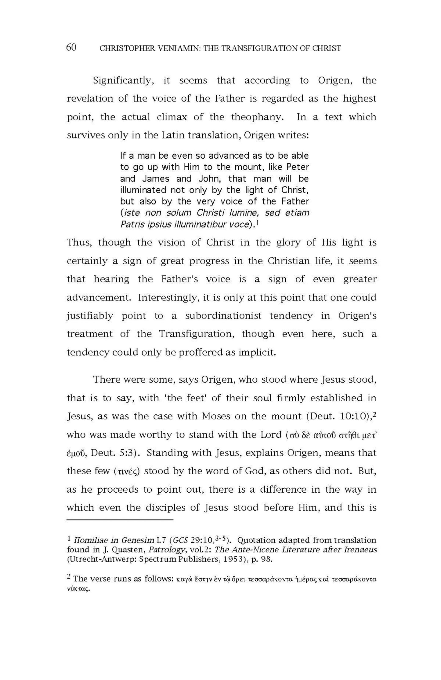 The Transfiguration of Christ in Greek Patristic Literature, by C. Veniamin