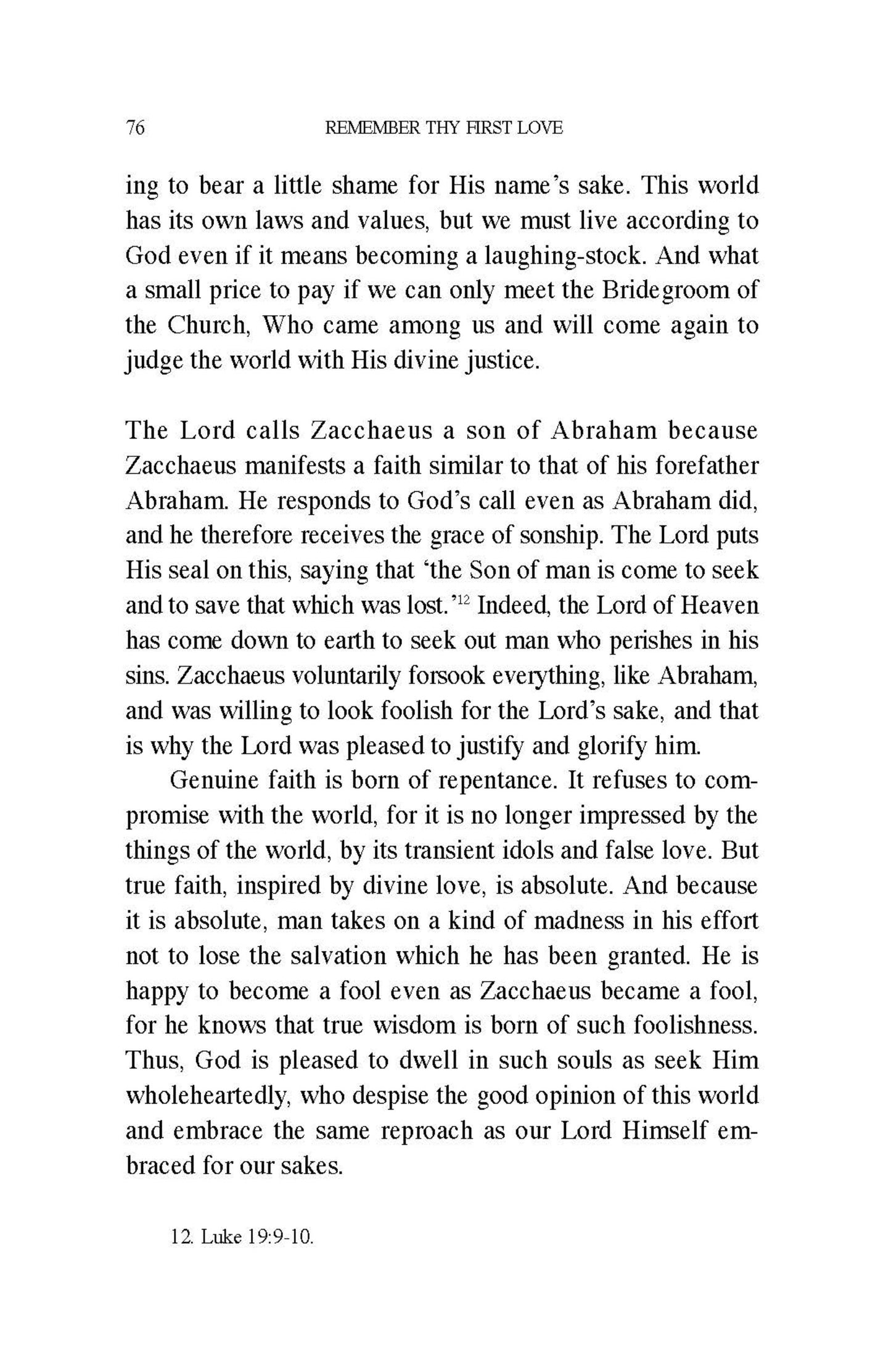 Remember Thy First Love, by Archimandrite Zacharias