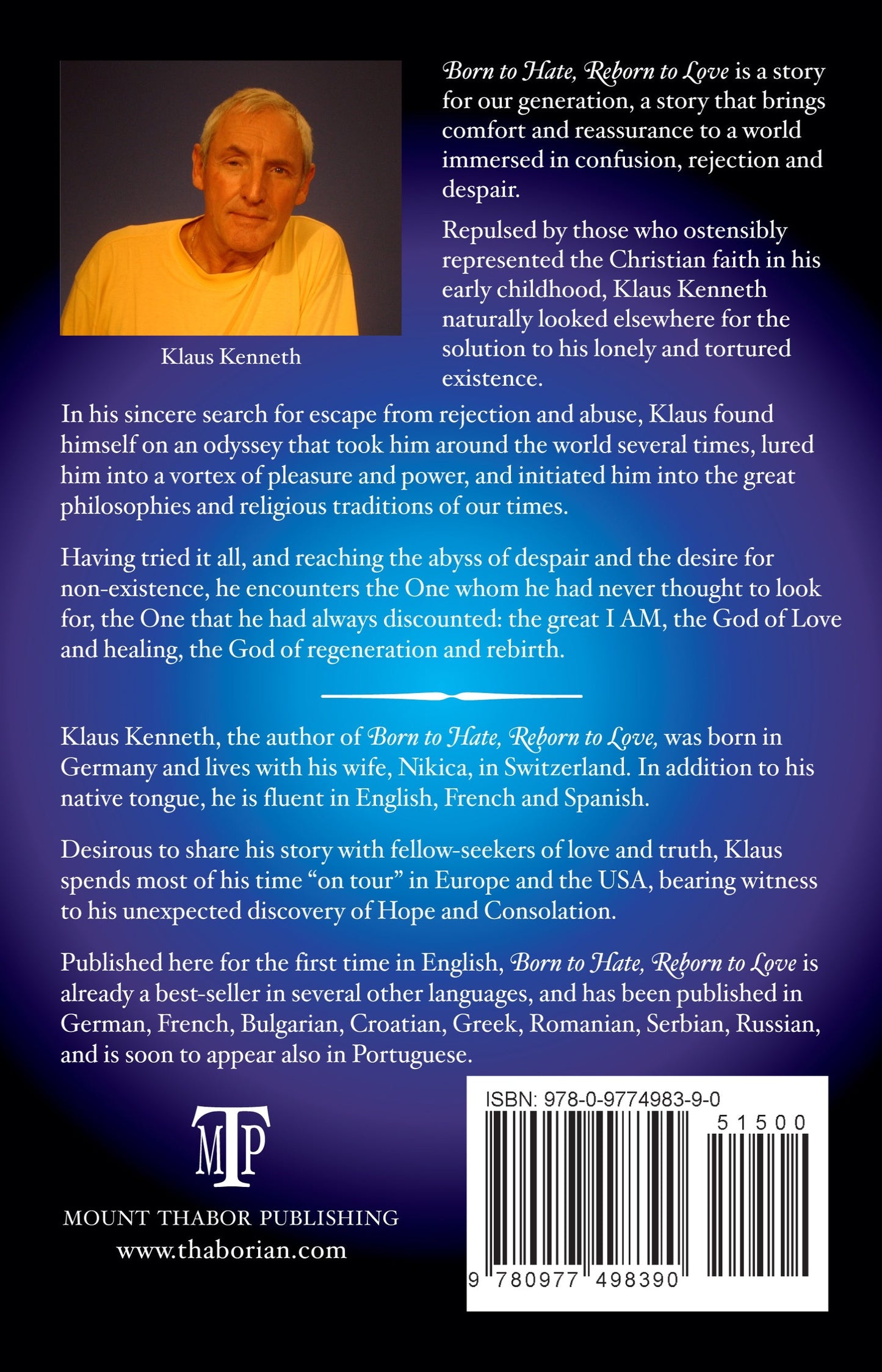 Back Cover of Born to Hate Reborn to Love by Klaus Kenneth
