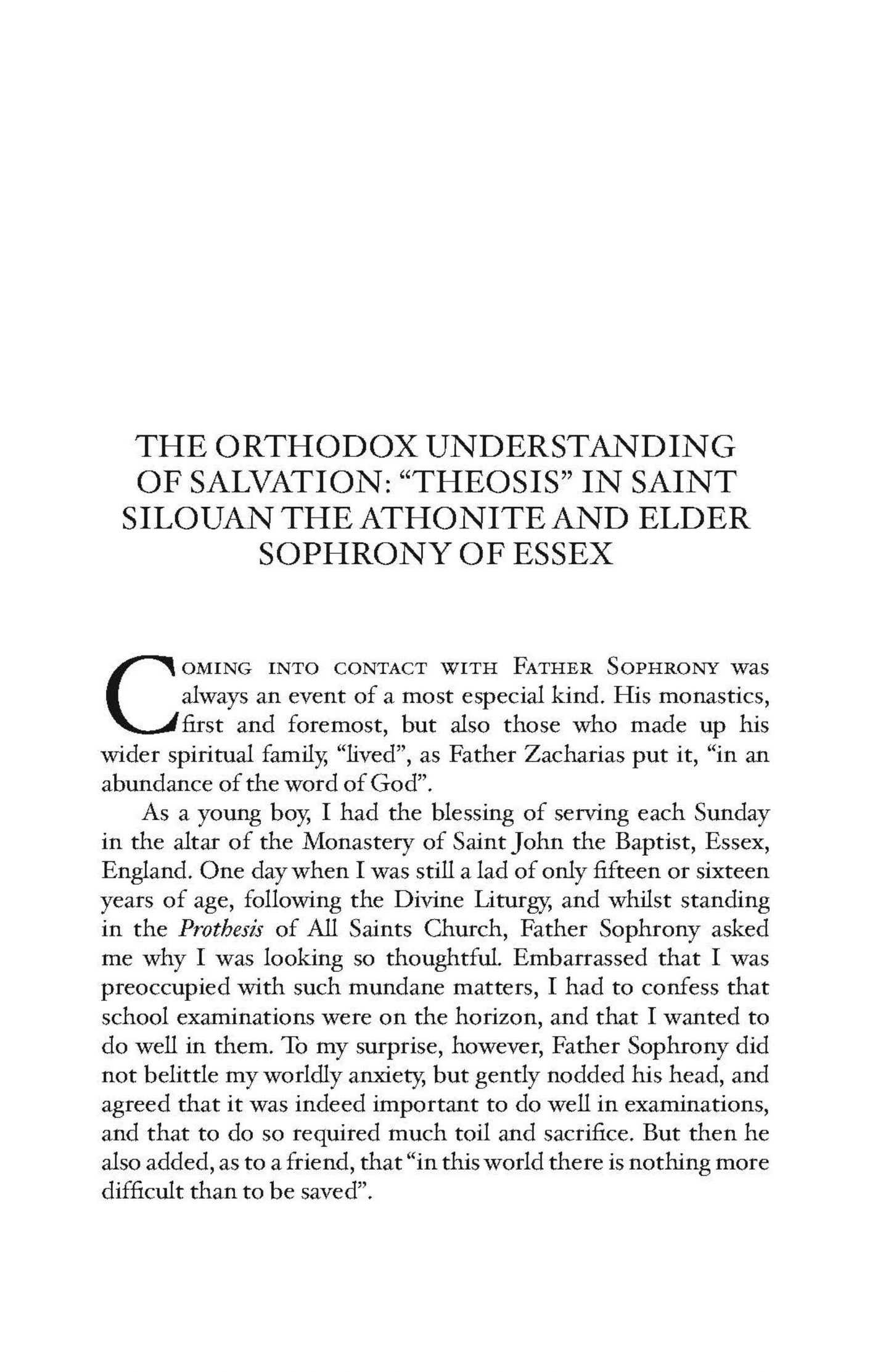 The Orthodox Understanding of Salvation, by C. Veniamin